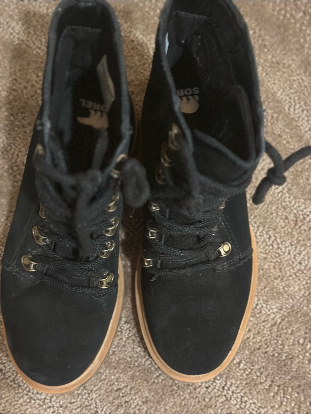Sorel Lennox Lace Waterproof Boots in black waterproof suede - Picture 5 of 10